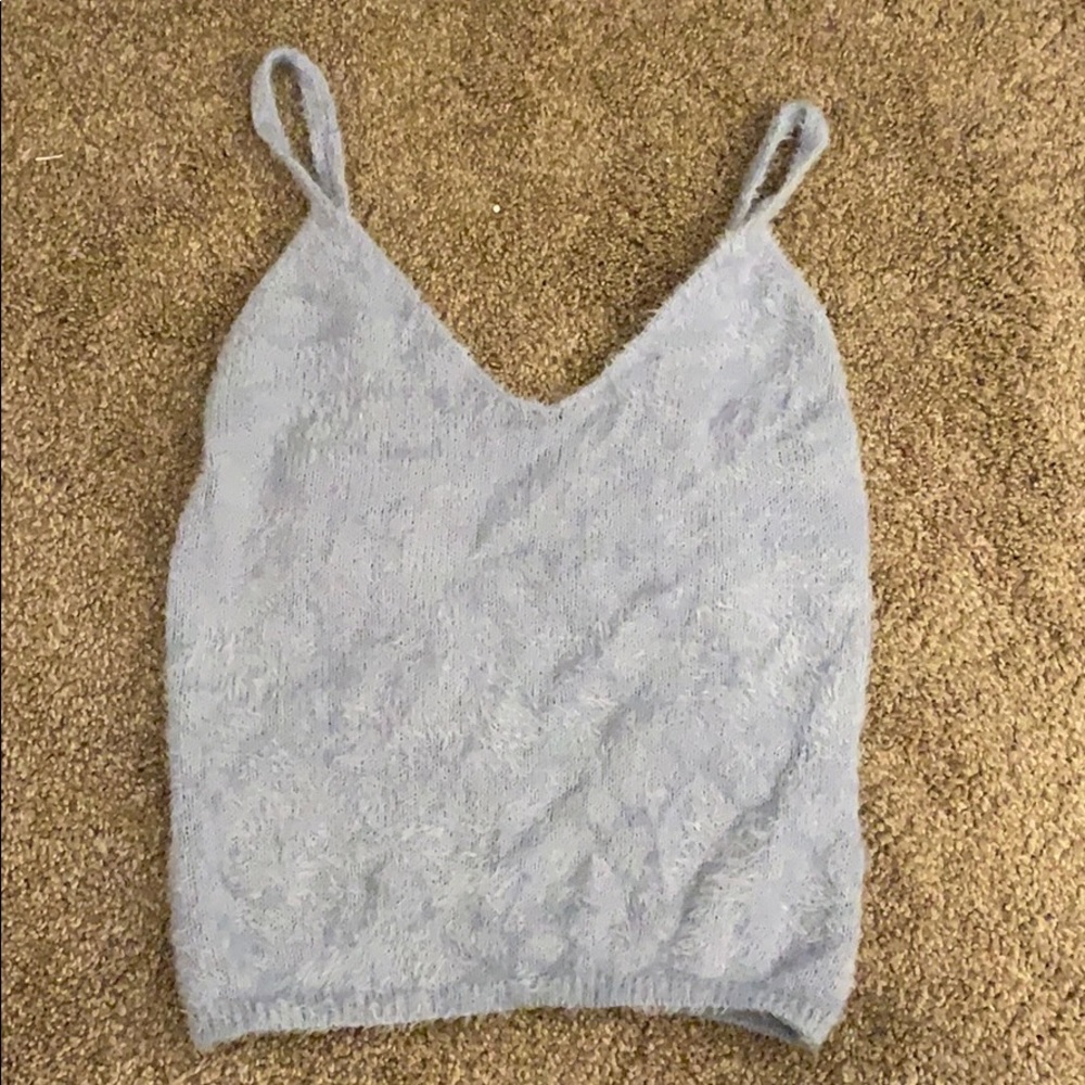 Light Blue Fuzzy Garage Tank Top